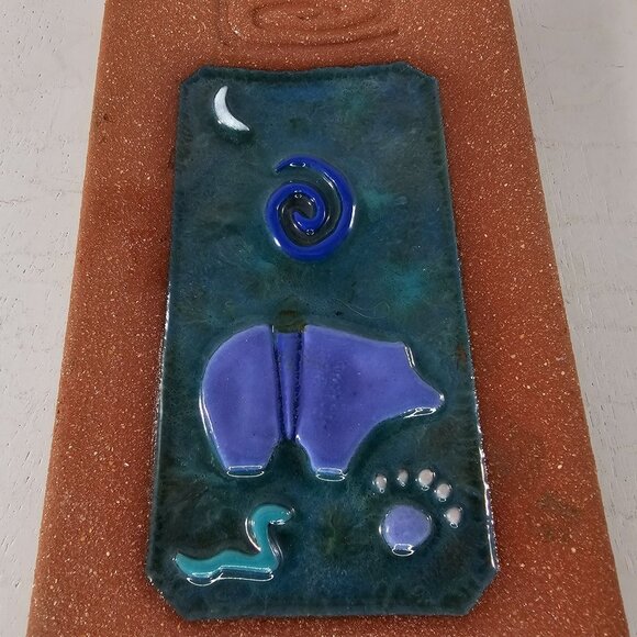 Southwestern Style Ceramic Art Pottery Bear Swirl Design By BJ Taos - Picture 3 of 8